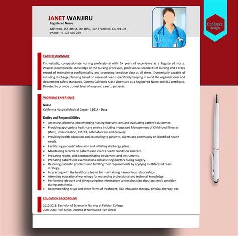 Nursing Resume Template Sample 2