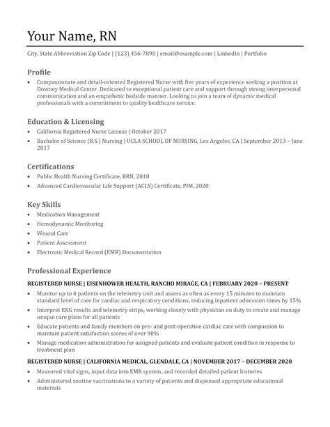 Types of Nursing Resume Templates