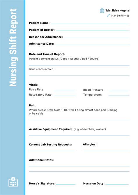 Nursing Shift Report Templates