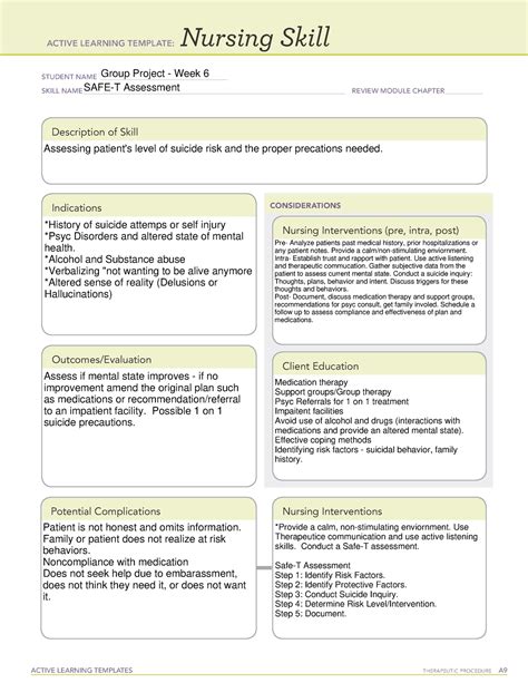 ATI Nursing Skills Template