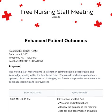 Nursing Staff Meeting Agenda Templates Examples