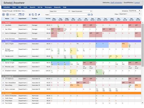 Nursing Staff Schedule Template Example 6