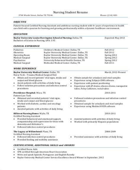 Nursing Student Resume Template Sample 8