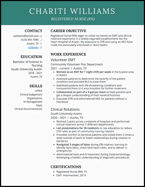 Nursing Student Resume Template Sample 9