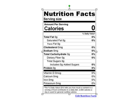 Nutrition Label Template Create Custom Label