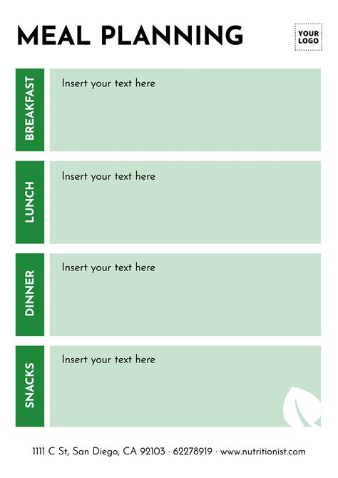 Nutrition Plan Template