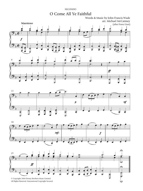 O Come, All Ye Faithful piano sheet music