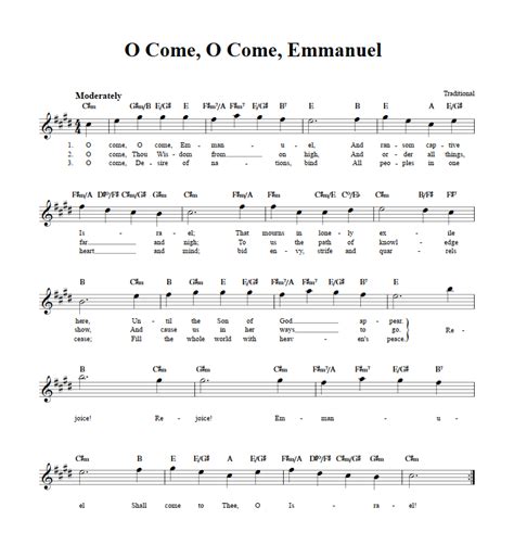 O Come O Come Emmanuel printable version