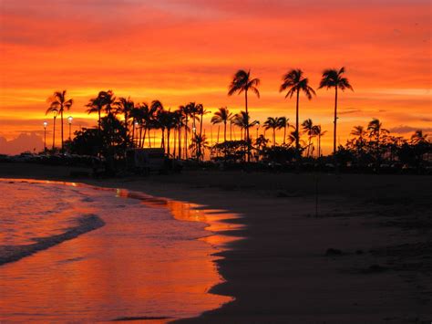 Oahu beach sunset