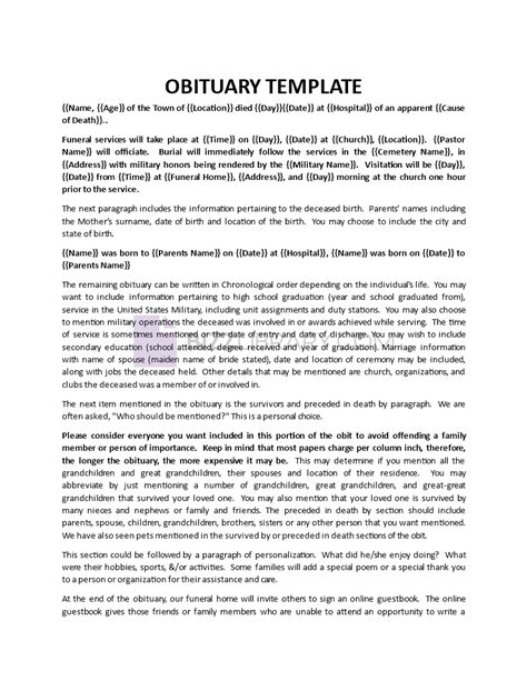 Obituary Guide