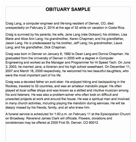 Best practices for writing an obituary