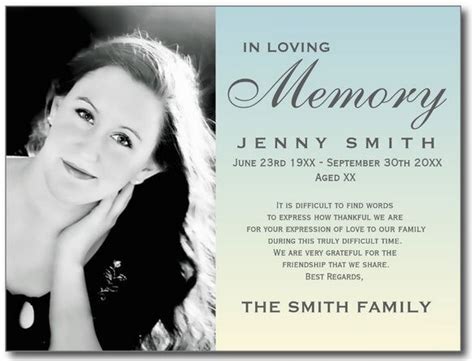 Obituary card template example 5