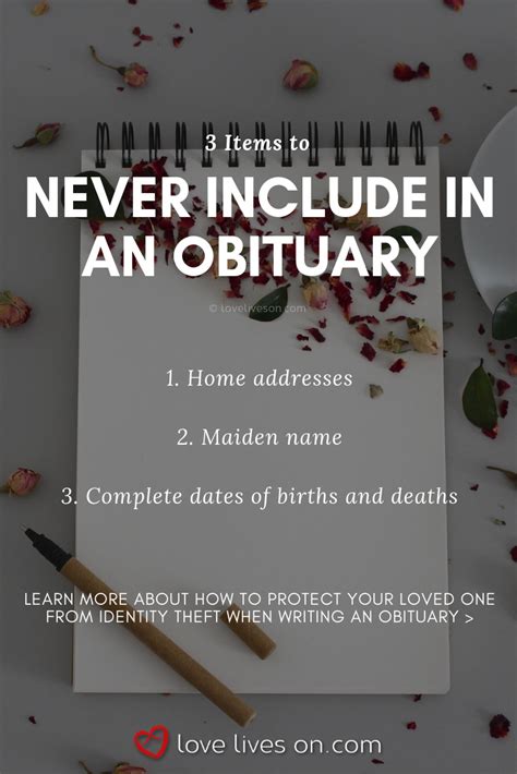 Key elements of an obituary