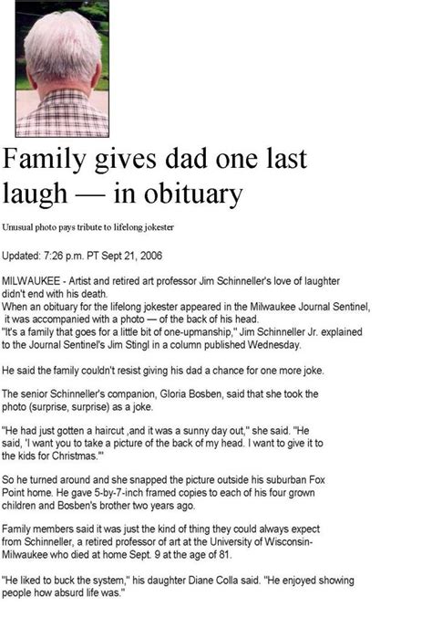 Examples of obituaries