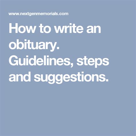 obituary guidelines