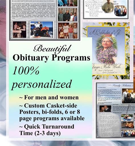 Obituary publishing example