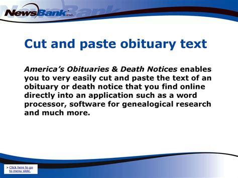 Obituary research applications concept