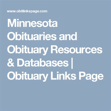 Obituary Resources MN