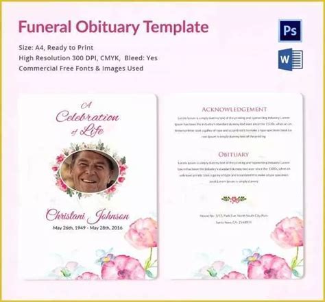 Obituary template 10 example