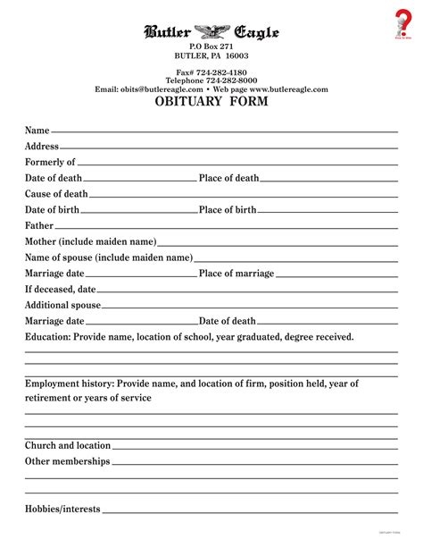 Obituary Template Step-by-Step Guide