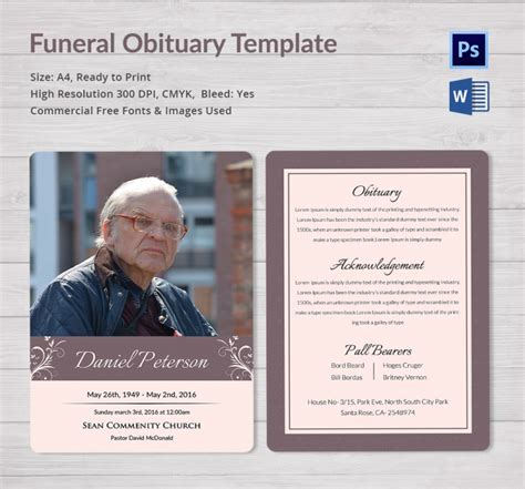 Obituary Template Word