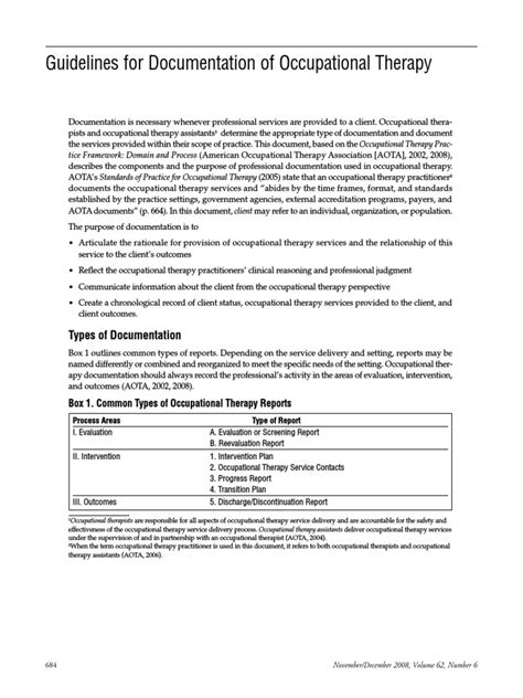 Occupational Therapy Documentation PDF