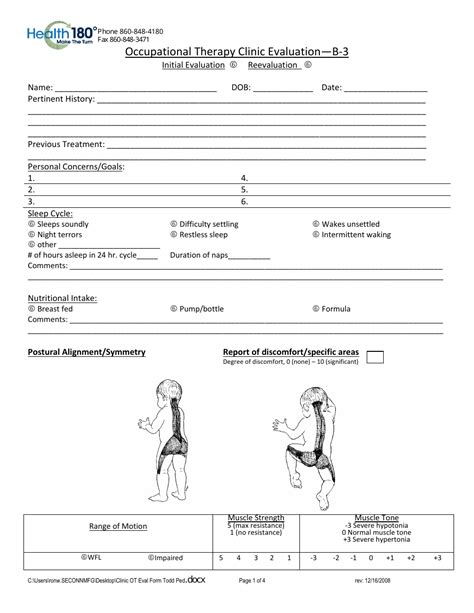 Occupational Therapy Template PDF