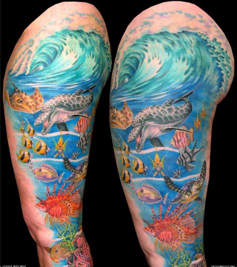 Ocean sleeve tattoo design