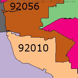 Map of Oceanside Zip Codes