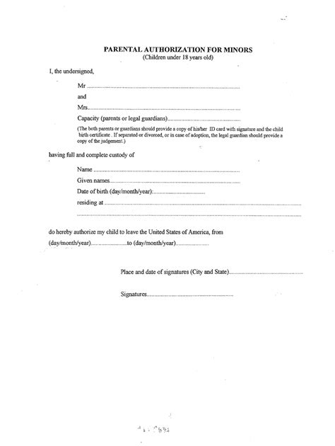 OCI Minor Consent Letter Template for Group Travel