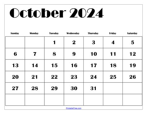 October 2024 Calendar