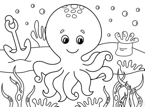 Octopus coloring pages for kids free