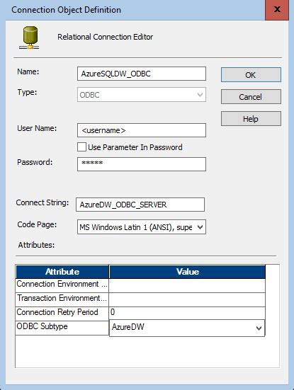 ODBC Connection Properties