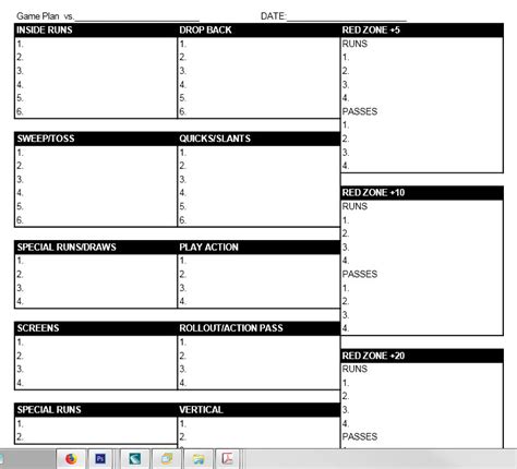 A screenshot of an offensive call sheet template