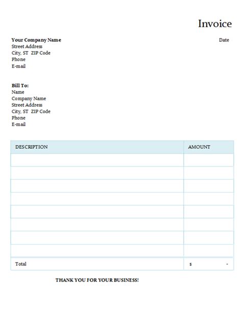 Office 365 Invoice Template 6