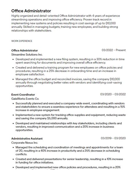 Office Admin Resume Skills