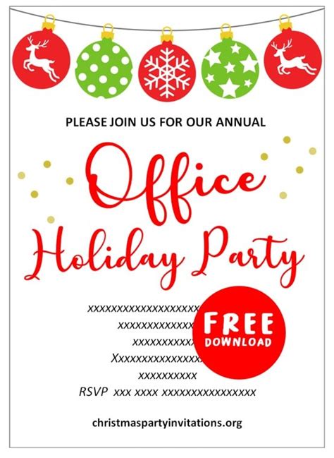 Office Christmas Party Invitation Template 1