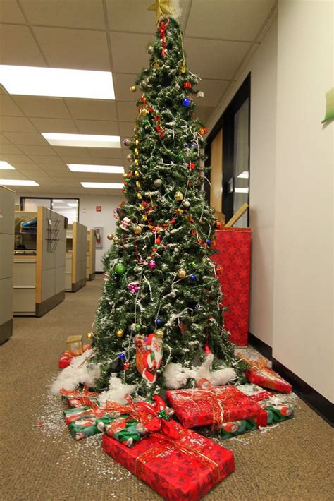 Decorated office Christmas tree