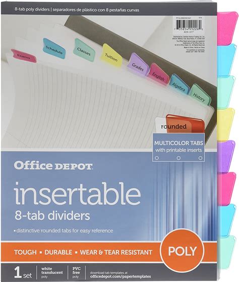 Office Depot 8 Tab Divider Template Gallery 10