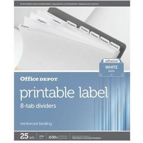 Office Depot 8 Tab Divider Template Gallery 4