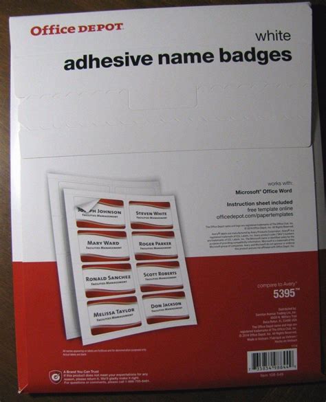 Office Depot Product Labels Template