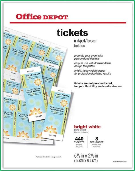 Office Depot Tickets Template