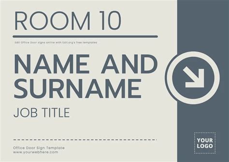 Office Door Sign Template 2