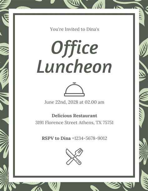 office lunch invitation templates example