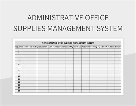 Office Supplies Management with Excel Templates