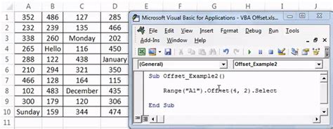 Using the OFFSET Function with a Macro