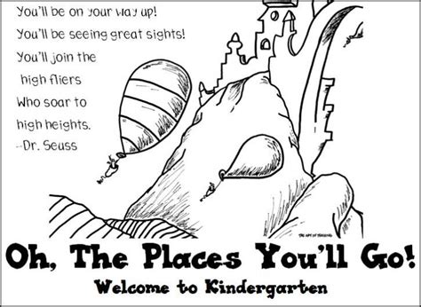 Oh, the Places You'll Go birthday coloring