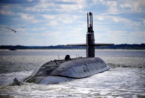 Ohio-class submarine in dry dock