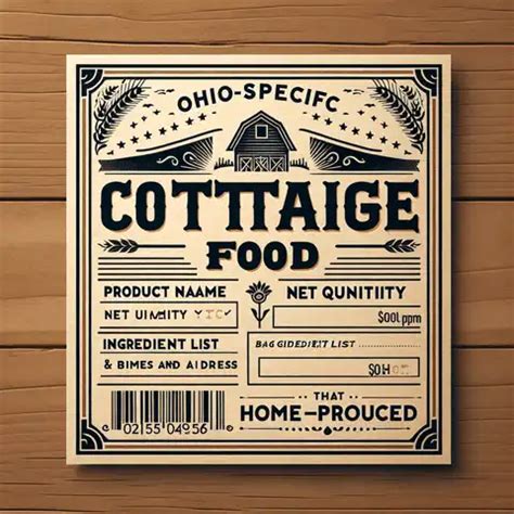 Ohio Cottage Food Label Template 1