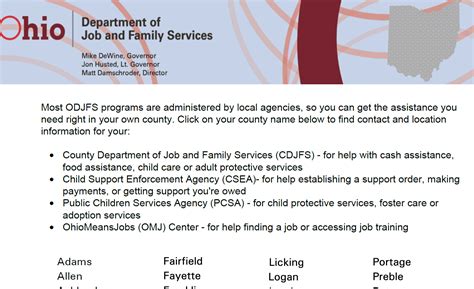 Ohio Food Stamp Portal County Office Image